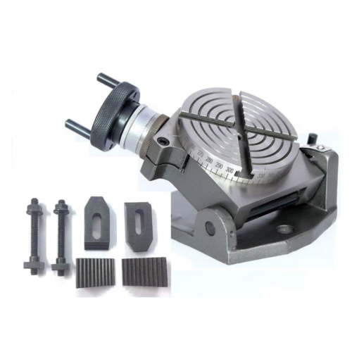 Horizontal Vertical 4″ Inch II 100 mm Rotary Milling Indexing Table with M6 Clamp Kit